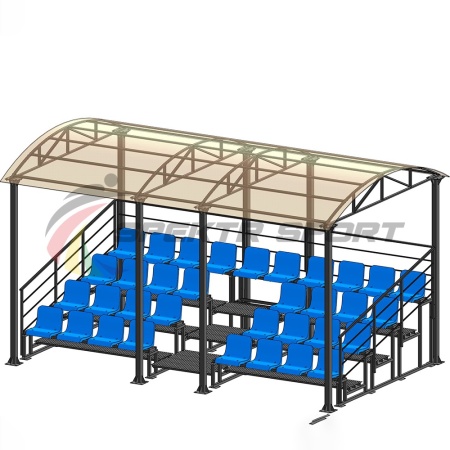 Купить Трибуна для зрителей 4 ряда на 34 места с навесом и перилами в Свирске 